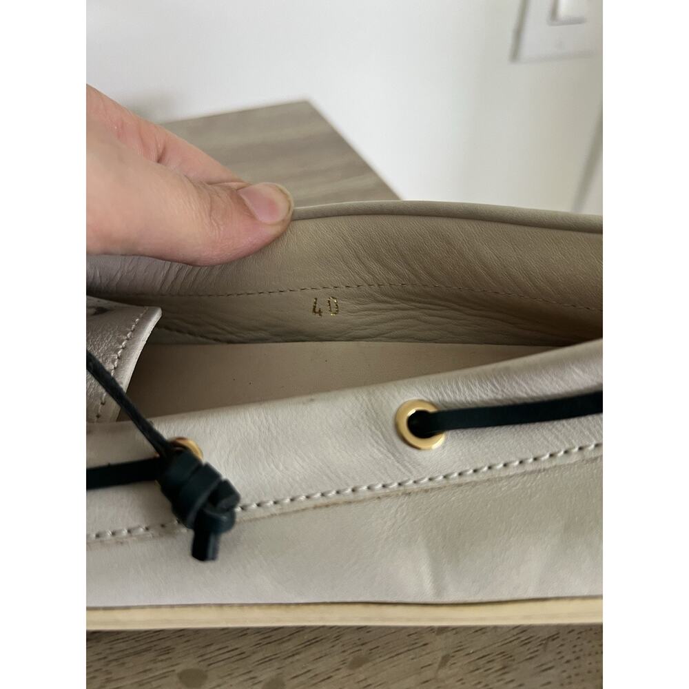 Tod’s ivory Leather loafers women Boat Shoe Flats Size 40 - Picture 9 of 11